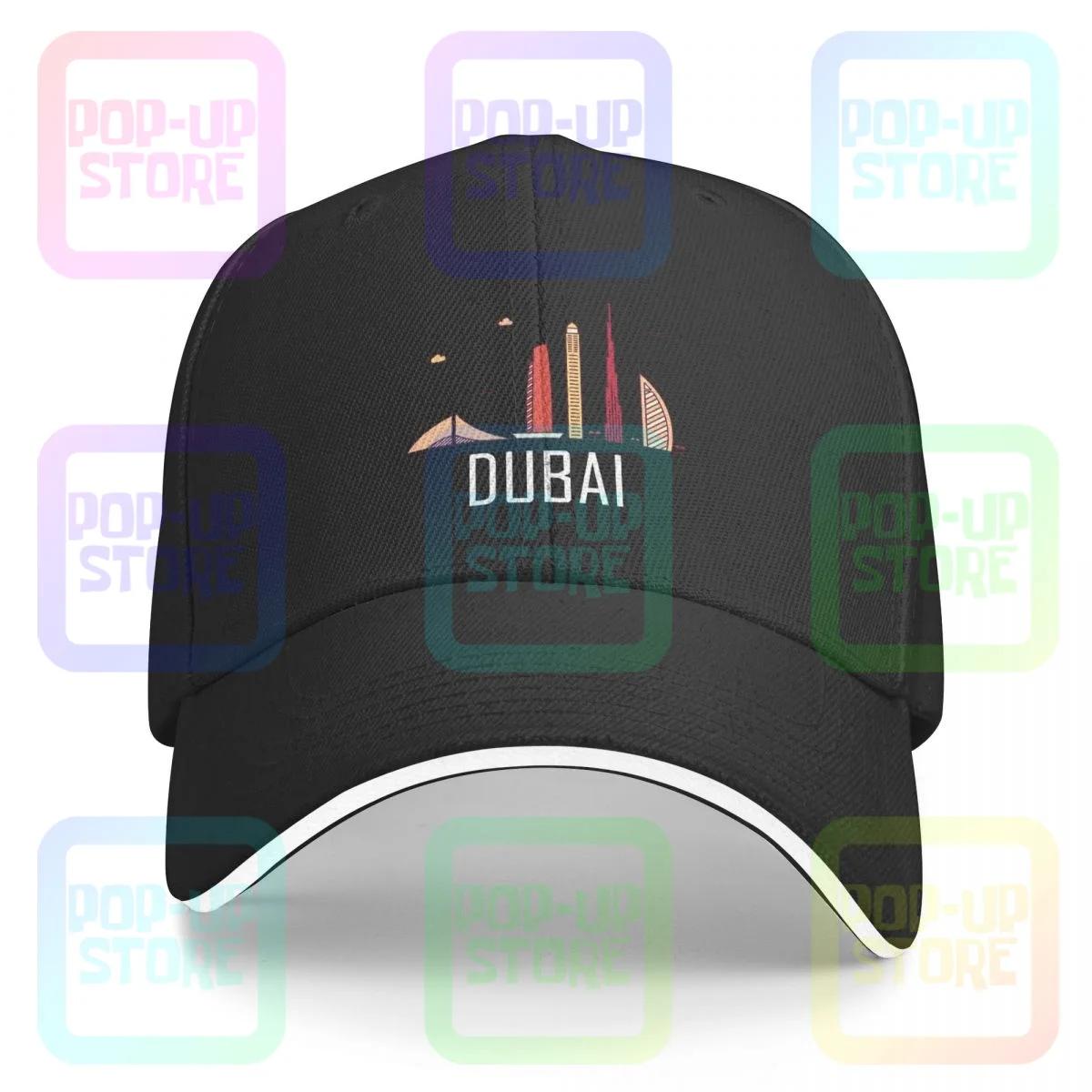 Khalifa Burj Al Arab Skyline Skyscraper Dubai Sandwich Cap Baseball Cap Trucker Hat Top Hot Deals Adjustable